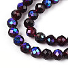 AB Color Plated Natural Garnet Beads Strands G-T144-B07-01-3