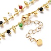 Brass Handmade Colorful Glass Beaded Necklaces X-NJEW-JN03134-3