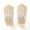 Clear Cubic Zirconia Chunky Huggie Hoop Earrings for Women ZIRC-SZ0002-74-2