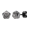 Stainless steel Hexagon Stud Earrings PW-WG255A2-01-1