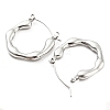 Wave Ring 304 Stainless Steel Hoop Earrings for Women EJEW-C067-11P-2