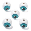 Printed Schima Wood European Beads WOOD-G023-01E-1