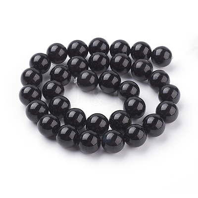Natural Obsidian Beads Strands LS-G-G099-12mm-24-1