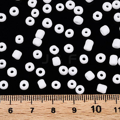 Frosted Opaque 6/0 Glass Seed Beads SEED-R029-4mm-A01-1