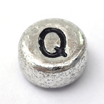 Plated Acrylic Horizontal Hole Letter Beads PACR-Q099-03Q-1