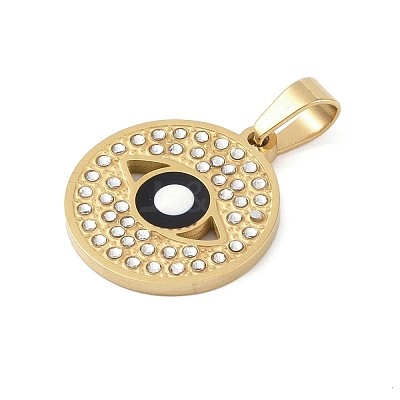 Ion Plating(IP) 304 Stainless Steel Enamel Rhinestone Pendants STAS-Q325-03C-G-1