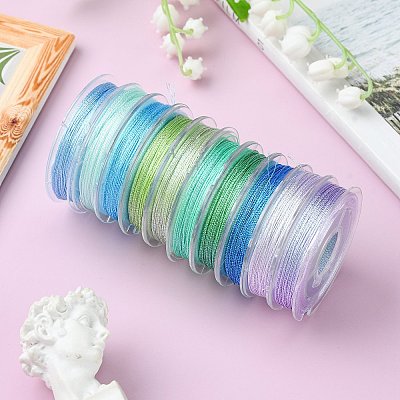 10 Rolls 3-Ply Metallic Polyester Threads MCOR-YW0001-03D-1
