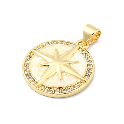 Brass Micro Pave Clear Cubic Zirconia Pendants KK-A221-09G-1