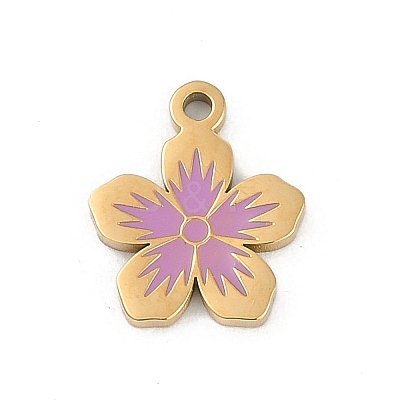 304 Stainless Steel Enamel Charms STAS-I325-102B-G-1