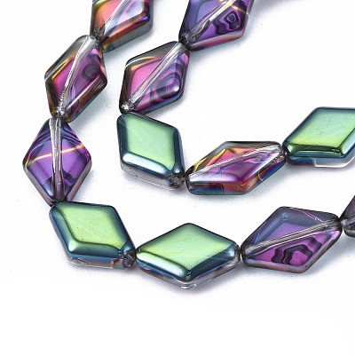 Electroplate Glass Beads Strands EGLA-N008-009-1