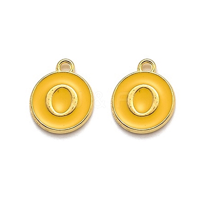 Golden Plated Alloy Enamel Charms ENAM-Q437-13O-1