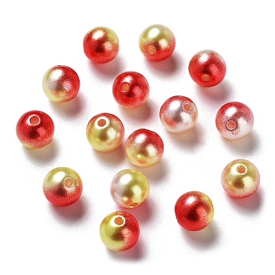 Rainbow ABS Plastic Imitation Pearl Beads OACR-Q174-8mm-15-1