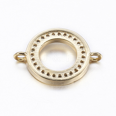 Brass Micro Pave Cubic Zirconia Links ZIRC-E136-51G-1