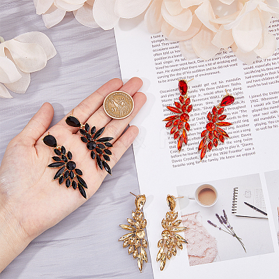 3 Pairs 3 Colors Resin Wing Dangle Stud Earrings EJEW-FI0002-17-1