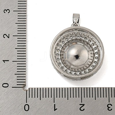 Brass Micro Pave Clear Cubic Zirconia Pendants KK-N254-118P-02-1