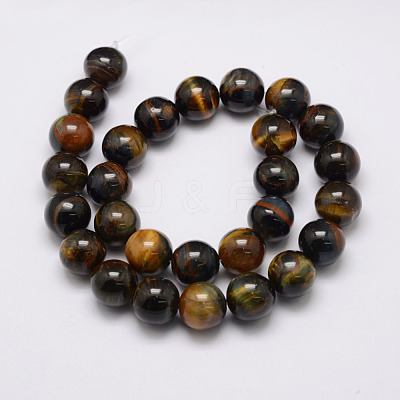 Natural Yellow Blue Tiger Eye Bead Strands X-G-P230-07-6mm-1