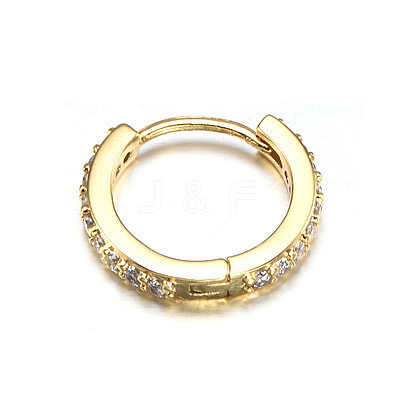 Brass Micro Pave Clear Cubic Zirconia Hoop Cartilage Earrings WG0AF68-01-1