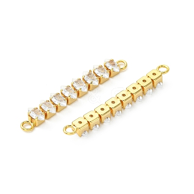 SHEGRACE Brass Pave Clear Cubic Zirconia Connector Charms XGRQ3P401-642G-1
