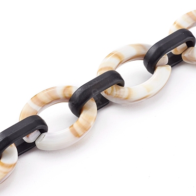Imitation Gemstone Style & Opaque Spray Painted Acrylic Cable Chains AJEW-JB00910-02-1