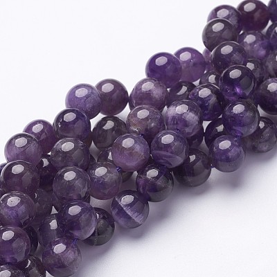 Round Amethyst Beads Strands GSR10mmC062-1