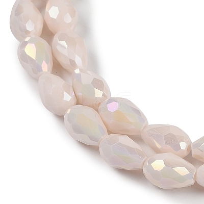 Opaque Solid Color Electroplate Glass Beads Strands EGLA-N013-P6mm-B08-1
