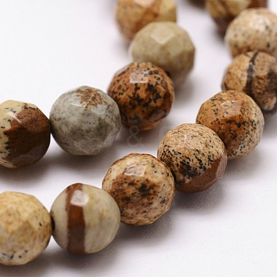 Natural Picture Jasper Beads Strands G-D840-47-4mm-1
