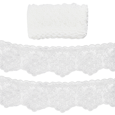 5 Yards Polyester Flower Embroidery Lace Trim OCOR-GF0004-38A-1