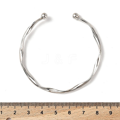 Wave Alloy Cuff Bangles BJEW-L701-04P-1
