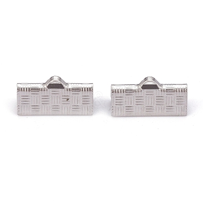 Tarnish Resistant 304 Stainless Steel Ribbon Crimp Ends STAS-P249-27C-P-1