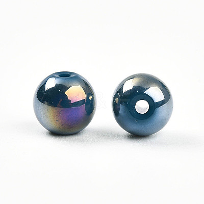 Electroplate Pearlized Glass Pearl Beads EGLA-T021-14B-03-1
