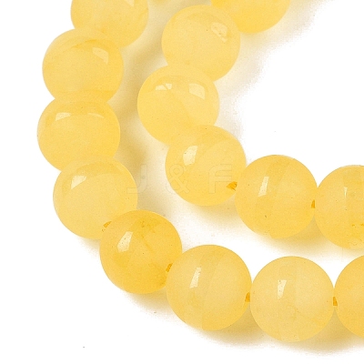 Frosted Natural White Jade Beads Strands G-T138-8mm-209J-1