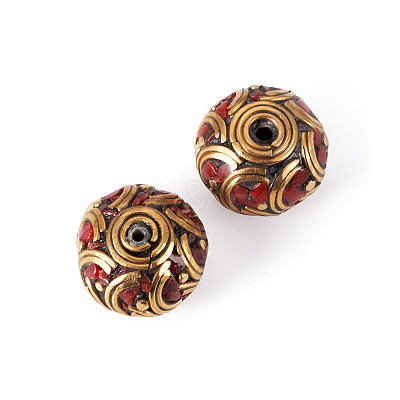 2Pcs Handmade Tibetan Style Beads KK-TA0008-43-1