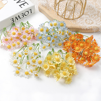 20Pcs 5 Colors Plastic Artificial Daisy Flower Bouquet AJEW-CA0003-72-1