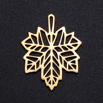Autumn Theme 201 Stainless Steel Filigree Joiners Links STAS-S105-JN888-2-1