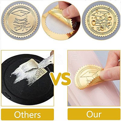 34 Sheets Self Adhesive Gold Foil Embossed Stickers DIY-WH0509-076-1