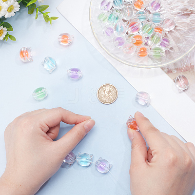 5 Bags 5 Colors Transparent Acrylic Beads MACR-WR0001-02-1