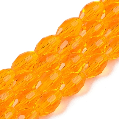 Transparent Glass Beads Strands EGLA-A037-T6x8mm-D08-1