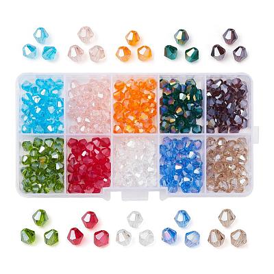 400Pcs 10 Colors Electroplate Glass Beads Strands EGLA-YW0001-15-1