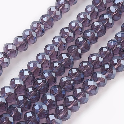 Electroplate Glass Beads Strands X-GLAA-K027-PL-A05-1