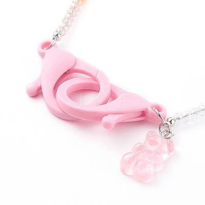 Rainbow Personalized Electroplate Glass Beaded Necklaces NJEW-JN03410-04-1