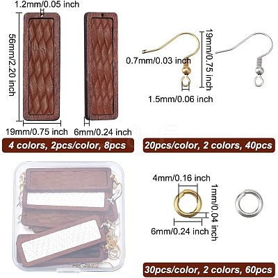 DIY Rectangle Dangle Earring Making Kit DIY-OC0009-48-1