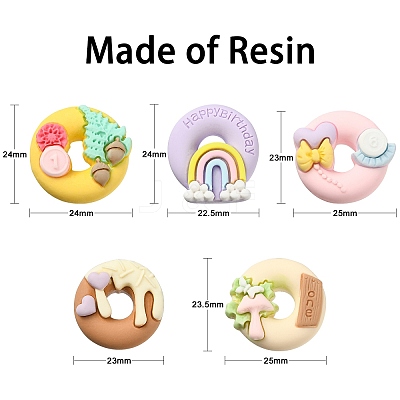 50Pcs 5 Styles Opaque Resin Cabochons RESI-CJ0002-84-1