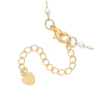 Nuggets Natural Mixed Stone & Plastic Imitation Pearl Beads Link Bracelets BJEW-JB13564-1