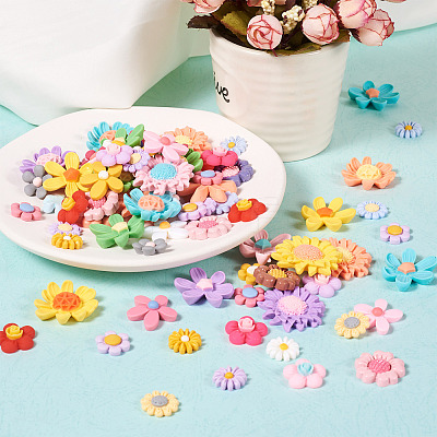 200Pcs 10 Style Opaque Resin Cabochons RESI-CD0001-09-1
