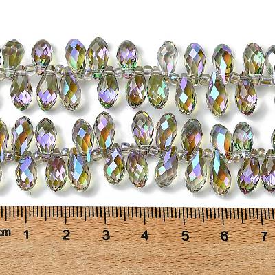 Transparent Electroplate Glass Beads Strands GLAA-K064-07A-HR01-1