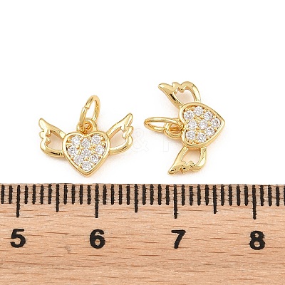Valentine's Day Brass Micro Pave Clear Cubic Zirconia Charms KK-H292-52B-G-1