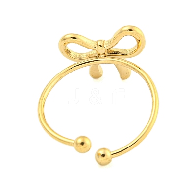 Ion Plating(IP) 304 Stainless Steel Open Cuff Rings for Women RJEW-S409-01G-02-1