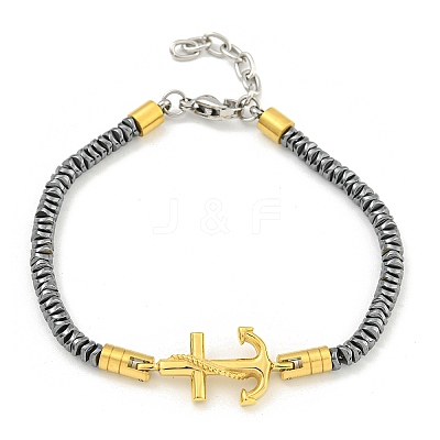 Synthetic Non-magnetic Hematite Beaded Bracelets BJEW-G717-04G-1