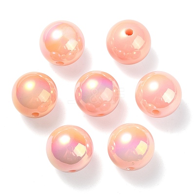 UV Plating Rainbow Iridescent Acrylic Beads PACR-E001-04C-1