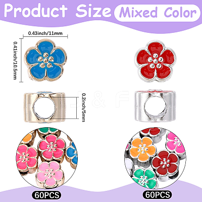 120Pcs 2 Colors UV Plating Acrylic European Beads OACR-PA0001-61-1